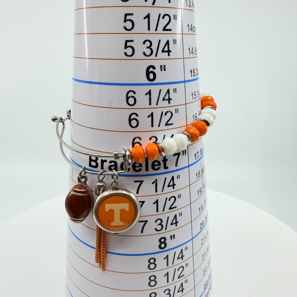 Tennessee Volunteers Football Charm Bangle Bracelet – Game Day Spirit Jewelry - Picture 11 of 12